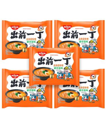 Nissin Hokkaido Miso Tonkotsu Flavour Demae Ramen Instant Noodles 100g (Pack of 5)