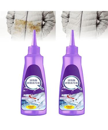 Xebular 1/2PCS Active Enzyme Clothing Stain Remover Oil Stain Remover Clothes Stain Remover For White Clothes Stain Remover For Clothes Liquid Detergent For Most Types Of Clothes (B-2PCS)