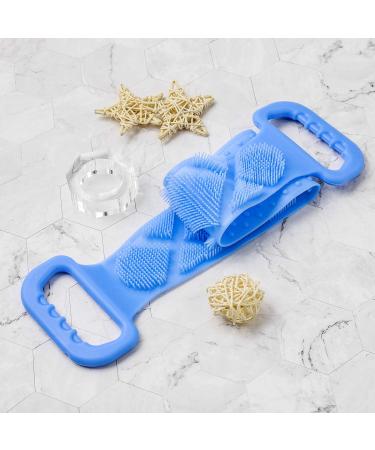 Silicone Bath Body Brush, Long Exfoliating Back Scrubber Massager, Sky Blue - Buy Online on SooperMarket.com