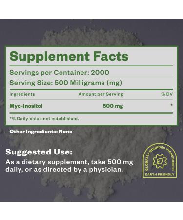 Purisure Myo-Inositol Powder 1kg - Fertility & Hormonal Balance Support | Pure Inositol Supplement for Energy & Brain Wellness - Vegan & Non-GMO - Buy Online on SooperMarket.com
