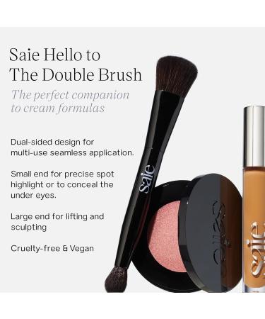 Saie The Double Brush | Multi-Use Dual Ended Makeup Brush for Highlighting Contouring & Concealing | Vegan & Cruelty-Free Face Brush - Buy Online on SooperMarket.com