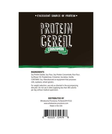 High Protein Low Carb Cereal - 15g Protein, 6g Net Carbs - Cinnamon Flavor - Buy Online on SooperMarket.com
