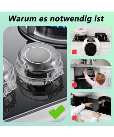 Pack of 8 Child Safety Locks for Stoves | Oven & Stove Protection for Kids | Transparent Safety Knob Covers - Buy Online on SooperMarket.com