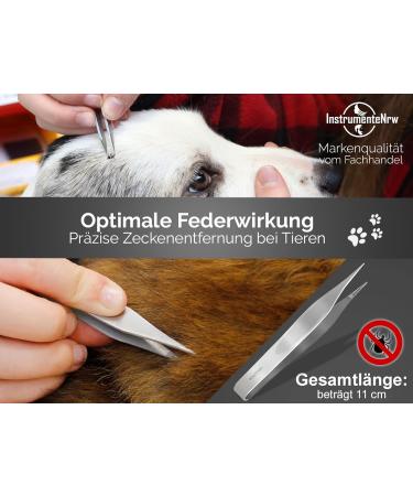 Professional Tick Removal Tweezers - 11cm Stainless Steel for Foreign Body & Splinter Removal | International Shipping - Buy Online on SooperMarket.com