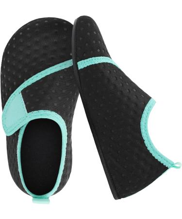 JIASUQI Kids Water Shoes Quick Dry Barefoot Aqua Socks - Black Blue Strip | Beach Pool Swimming | Size 10.5/11 UK Child - Buy Online on SooperMarket.com