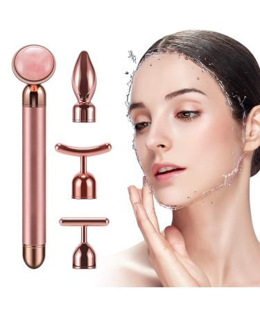 4-IN-1 24k Golden Face Roller Massager for Face, Eye, Arm, Nose - Rose Gold Skin Care Tool - Buy Online on SooperMarket.com
