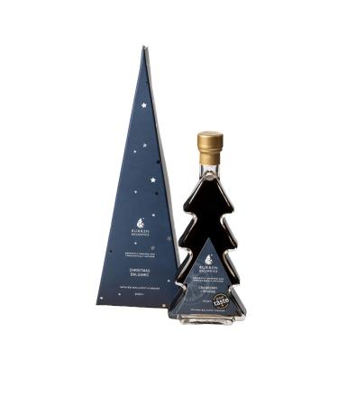 Burren Balsamics Christmas Balsamic: Cranberry and Orange Infused Balsamic Vinegar of Modena in 200ml Christmas Tree-Shaped Bottle and Box