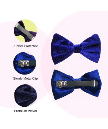 BasicSense Velvet Hair Clip for Women & Girls - 2 Pack Royal Blue | Stylish Hair Accessories for All Occasions - Buy Online on SooperMarket.com
