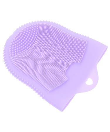 Beavorty Cleansing Massage Finger Cots Cleansing Facial Brush Skin face Scrubber for Women deep Cleaning Brush face wash Scrubber face Lotion for Women Silica Gel Makeup Remover Miss pores Violet 11.8X10CM