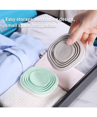 Fisiei Collapsible Cup Set - 4 Pack (Green, Blue, White, Lake Blue) | Portable Cups for Travel, Sports, Camping, and Home Use - Buy Online on SooperMarket.com