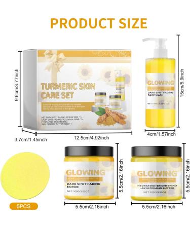 Funnaura Turmeric Glow Combo Skin Care Set with Scrub Butter and Face Wash Exfoliating Clears Blackheads - Buy Online on SooperMarket.com