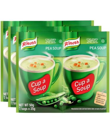 Knorr Pea Soup Mix 1.52oz (3x2 Packs for 6 Pouches Total)| Delicious, Warm, and Ready in Minutes! Pea 1 Count (Pack of 3)