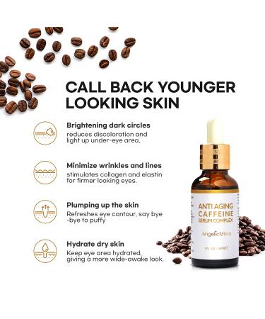 AngelicMisto Caffeine Eye Serum 1oz - Dark Circles, Puffiness, Wrinkles & Bags Remover - Buy Online on SooperMarket.com