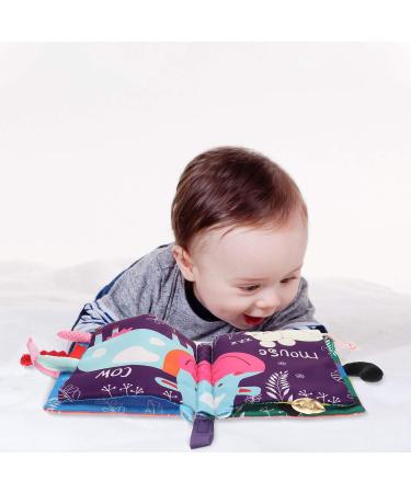 SOSPIRO Baby Cloth Book - Soft & Safe 3D Animal Tails Quiet Book for Toddlers | Early Learning Farm Theme | Ideal Gift for 0-3 Year Olds - Buy Online on SooperMarket.com
