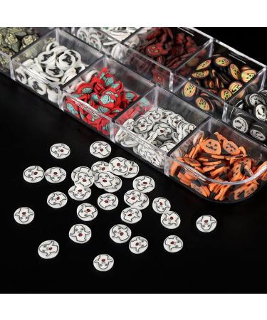 12 Grids Halloween Soft Pottery Pieces 3D Nail Stickers Nail Decals Nail Sequins For Nail Decoration Crafting - Buy Online on SooperMarket.com