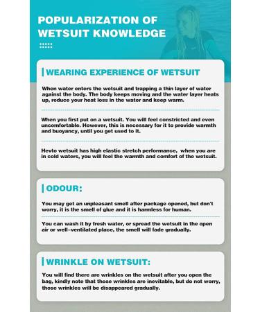 Hevto Women Wetsuit 3/2mm Neoprene Full Suit - Blue, Medium | Stay Warm in Cold Water | Ideal for Surfing, Swimming, Diving, SUP - Buy Online on SooperMarket.com