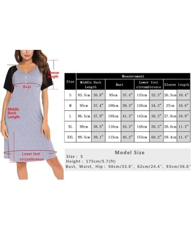 Irdcomps Women's Maternity Nursing Nightdress - Short Sleeve Button Nightgown for Pregnancy - Black XL - Buy Online on SooperMarket.com