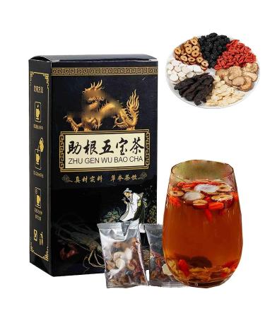 Ginseng Five Treasures Tea Kidney Tea Chinese Kidney Kidney Tea Formula Ginseng Five Treasure Tea Chinese Kidney Care Tea Men's Essentials Five Flacors Kidney Tea (1Box)
