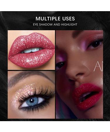 12 Colors Glitter Lip Gloss Set - Gireatick Diamond Shimmer Metallic Liquid Lipstick Kit | Long-Lasting, Waterproof, Non-Stick Cup Lip Gloss - Buy Online on SooperMarket.com