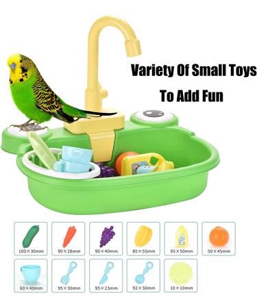 PINVNBY Parrot Bath Tub with Faucet - Multifunctional Bird Shower Box for Small to Medium Birds - Buy Online on SooperMarket.com