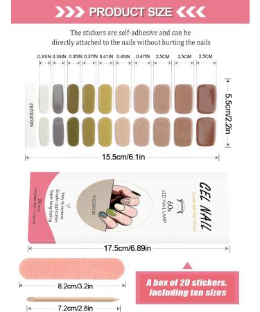Kalolary 20PCS Nail Adhesive Wrap Nail Gel Polish Strips Full Wraps Nail Polish Stickers Cured Gel Nail Strips Self-Adhesive Gel Nail Wrap Stickers Decals(UV/LED Lamp Required) (Colorful 3) - Buy Online on SooperMarket.com