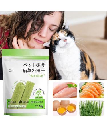 Shenrongtong Cat Grass Sticks - Tooth Cleaning & Hair Removal Treats for Cats | 3 Pieces of Pet Snacks & Dental Care - Buy Online on SooperMarket.com