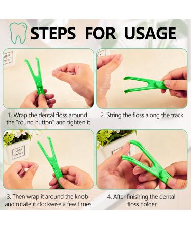 Chengu 16 Pieces Reusable Dental Floss Holder Set - Eco-Friendly Flossmate Handles for Effective Oral Care (Blue Green) - International Shipping Available - Buy Online on SooperMarket.com