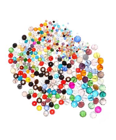 TEHAUX 550pcs DIY Jewelry Making Beads DIY Accessory Creative Jewelry Necklace Making Supplies Faceted Rondelle Beads Gemstone Bracelets Faceted Spacer Beads Gem Beads Glass Bead Crystal