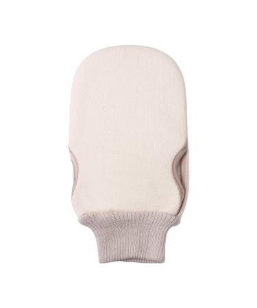 Vtrem Exfoliating Gloves for Shower Double Sided Bath Exfoliation Scrubber Remove Dry Dead Skin Soft Mitt Loofah for Body Cleansing Spa Massage (White)