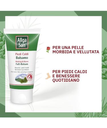Allga San Warm Foot Balm 75ml Warming Cream with Mugo Pine Oil Ginger & Gentian | Moisturizing Foot Care for Dry Skin - Buy Online on SooperMarket.com