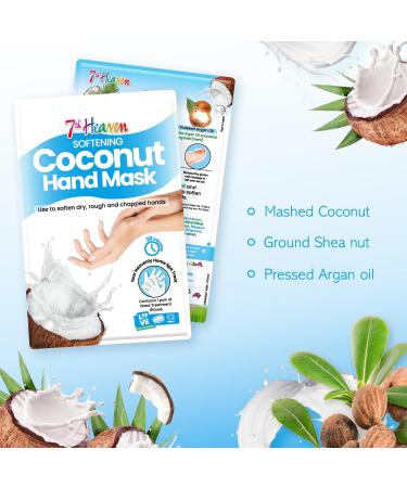 7th Heaven Softening Coconut Hand Mask Hand Moisturiser Gloves with Shea Butter & Argan Oil Hand Mask Gloves to Soften Dry Rough & Chapped Hands - Buy Online on SooperMarket.com
