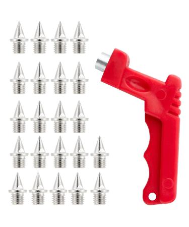 22 pieces spare dorn spike sprint replacement spikes sports shoes spike-nails with spike wrench for sports shoes rubber track 100-400 meters sprint length 7 mm diameter 5 mm
