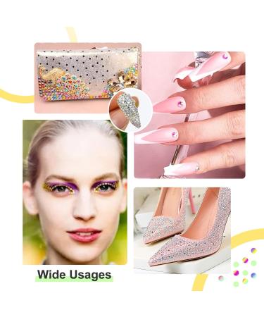 1440PCS 2MM Flat Back Crystal AB Rhinestones for Nail Art - Professional Nail Gems for Face, Teeth, DIY Crafts - Buy Online on SooperMarket.com