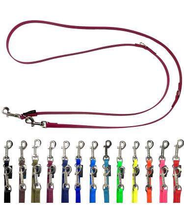 Biothane dog linen small dogs / large dogs adjustable 2m / 2.40m / 2.80m / 3.50m / 5m silver hook 9mm / 13m m / 16mm (2.80m x 16mm bordeaux) 2.80m x 16mm bordeauxx