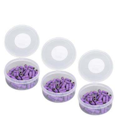 Nail Sanding Bands Smoothing Nail Art Sanding Bands with Storage Box for Manicure (Violet)