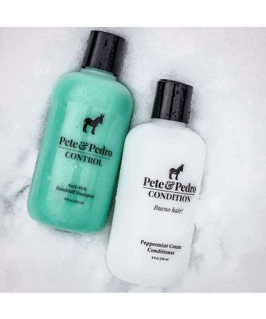 Pete & Pedro Control & Condition Set - Extra-Strength Dandruff Shampoo & Anti-Itch Treatment + Peppermint Conditioner for Dry Hair & Itchy Scalp - Men & Women | Seen on Shark Tank - 8 oz - Buy Online on SooperMarket.com
