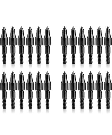 JIAKAI Black Screw-in Archery Bullet Points Arrow for Field Target Practice Shooting,100 Grain Each 24 Piece