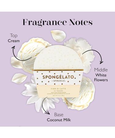 Spongelato Loofah Exfoliating Body Scrubber | Infused Body Wash | 14+ Uses | Fior de Latte (Vanilla) | International Shipping - Buy Online on SooperMarket.com