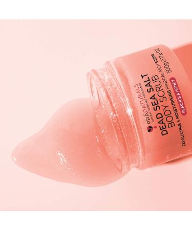 Pranatural Dead Sea Body Peeling Salt 500g - Moisturizing & Nourishing Vegan Paraben-Free - Peaches & Honey - Buy Online on SooperMarket.com