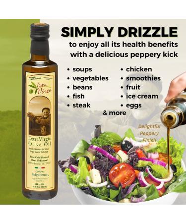 Papa Vince Olive Oil Extra Virgin - High Polyphenol, Unrefined, Sicilian Olive Oil from Italy - Keto & Paleo Friendly - Buy Online on SooperMarket.com