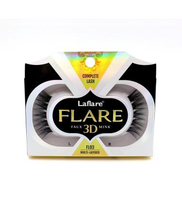 LAFLARE 3D FLARE Faux Mink Lashes Extensions Multi Flare pieces Individualized Selections pieces DIY Eyelashes (1 FL03) 1 Count (Pack of 1) FL03
