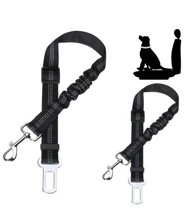 Navani Dog Seat Belts for Cars UK - Adjustable Headrest Dog Car Seat Belt with Harness Clip - Elastic Lead with Bungee Buffer Dog Car Harness - Essential Dog Car Accessories for Traveling Pets - 2psc
