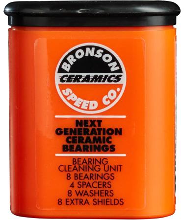 Bronson Speed Ceramic Skateboard Bearings Set with Cleaning Unit, Spacers, Washers, and Extra Shields - Buy Online on SooperMarket.com