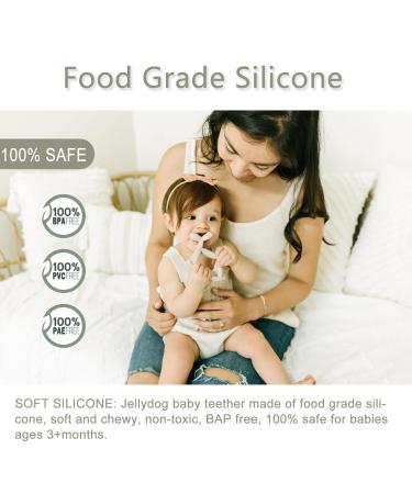 Miraloop Bite Ring for Babies | Jellydog Dental Aid | Food-Safe Silicone Odorless & Safe for Infants 3+ Months - Prevents Suffocation - Buy Online on SooperMarket.com