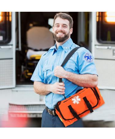 Fully Stocked EMT Trauma Bag with Tourniquet, Chest Seals, and First Aid Supplies - Orange - Buy Online on SooperMarket.com