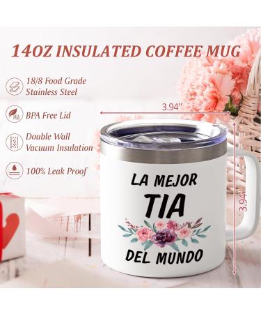Lifecapido Aunt Gifts Tia Gifts from Niece Nephew Best Aunt Ever Gifts La Mejor tia Del Mundo Insulated Coffee Mug with Lid Mother's Day Christmas Birthday Gifts for Aunt Auntie 14OZ - Buy Online on SooperMarket.com