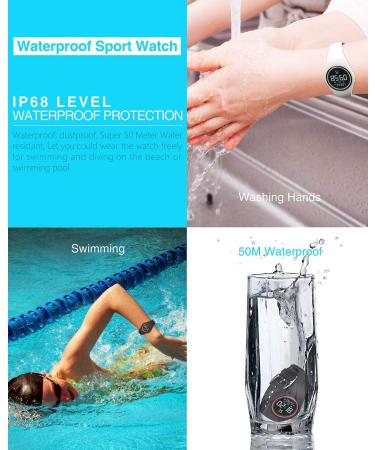 Synwee Kids Fitness Tracker Watch - IP68 Waterproof Non-Bluetooth Pedometer/Vibration Alarm Clock/Timer - Black - Buy Online on SooperMarket.com