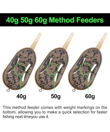 Realure 4-in-1 Method Feeder Accessories for Carp Fishing - Inline Lead Feeder with Weights | 40G 50G 60G | Pellets & Feeder Rod Essentials - Buy Online on SooperMarket.com
