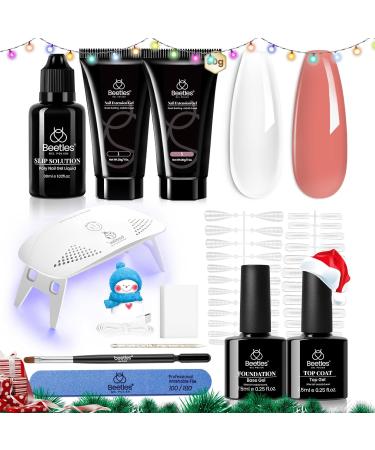 Beetles Poly Nail Extension Gel Starter Kit | Clear Pink Colors | UV Light Set | All in One Builder Gel Set - Buy Online on SooperMarket.com