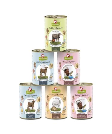 Granapet Liebling's meal multipack 3 wet food for dogs in a trial package sole feed without grain dog food with high meat content & high -quality oils 6 x 400 g multipack 3 400 g (6 Pack)